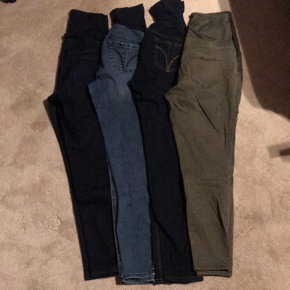FOUR Pairs Of Skinny Maternity Jeans/Pants
